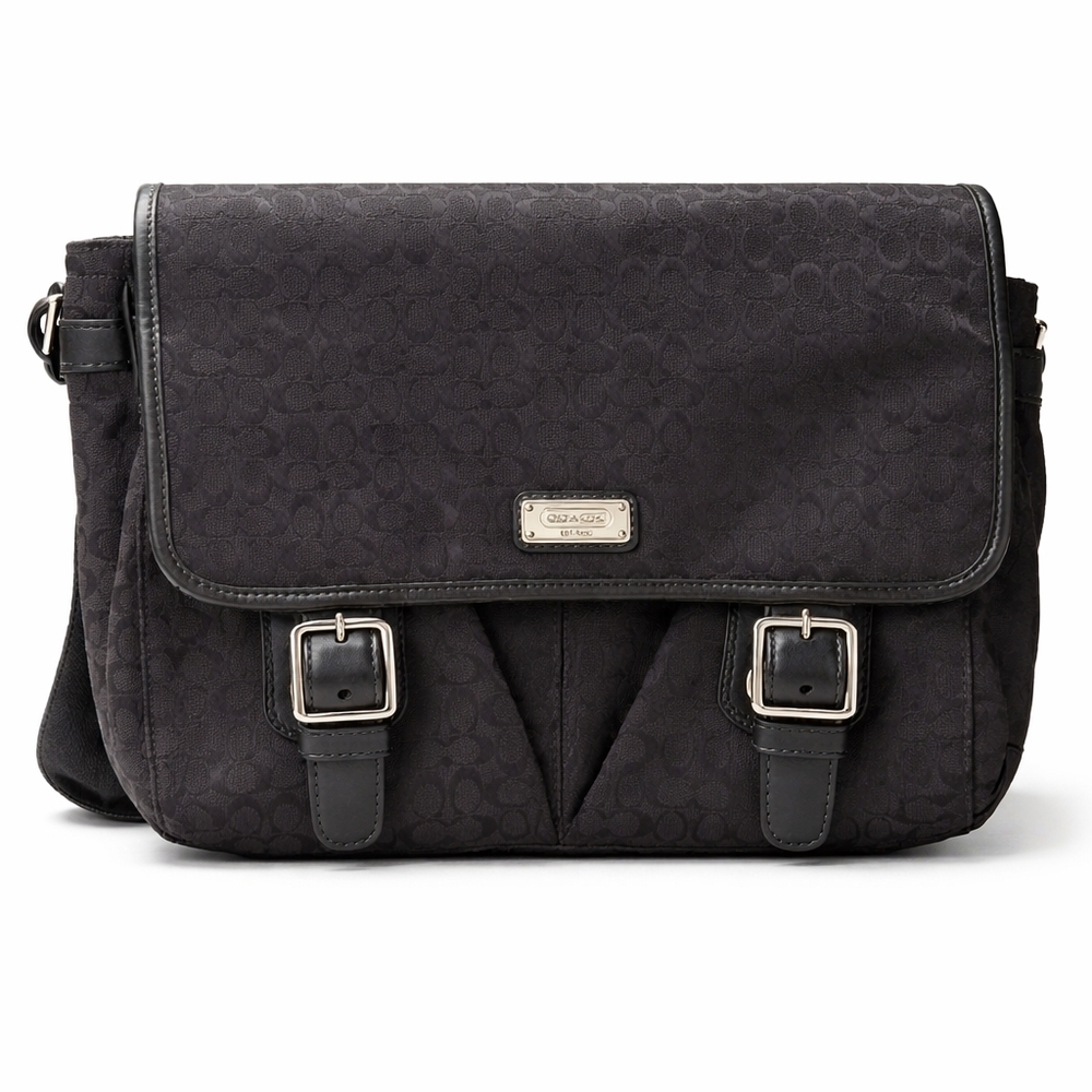 Coach Women’s Crossbody Messenger Bag Signature Jacquard F70283 Black